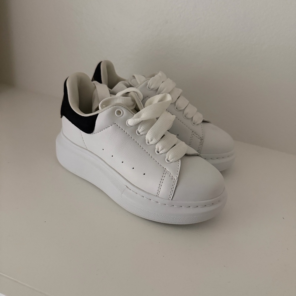 Alexander McQueen Kids White and Black Sneakers